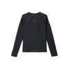 Nike T-shirt sportiva fitness a maniche lunghe raglan girocollo da donna con stampa logo a tinta unita Nera DQ6639-010