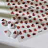 1 Sheet Cute 3D Embossed Ladybug Nail Stickers - Self-Adhesive Animal Print Decals for Nails Cute Nail Stickers