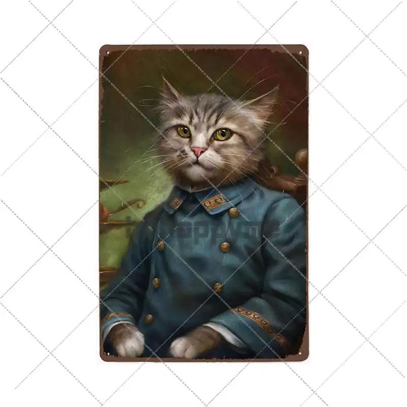 Funny Black Cat Pet Animal Cartoon Metal Tin Sign Vintage Poster Decorative Wall Plates Plaque Retro Home Decor 20x30cm