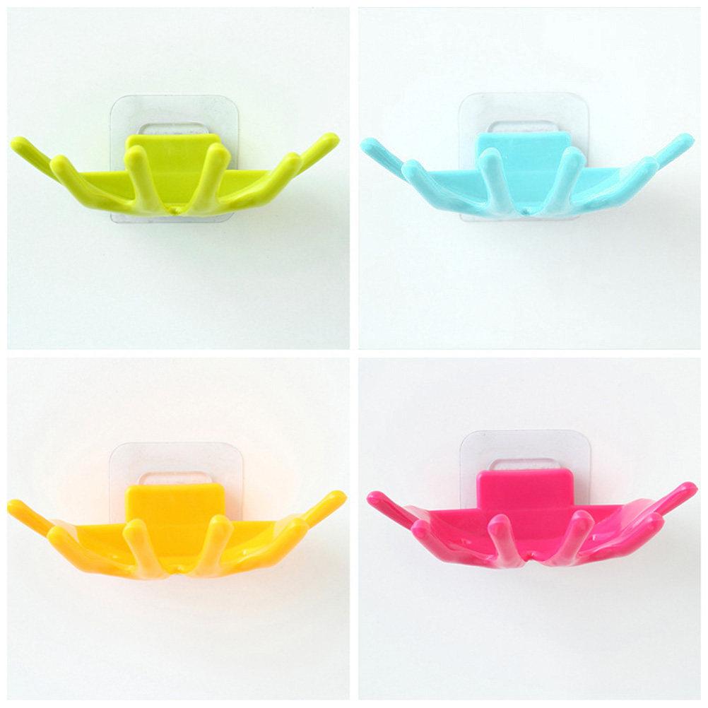 

1Pcs Creative Hand-Shaped Lightweight Soap Container with Drain Holes Soap Dish for Shower Bathtub Countertop Travel Use Orange синий