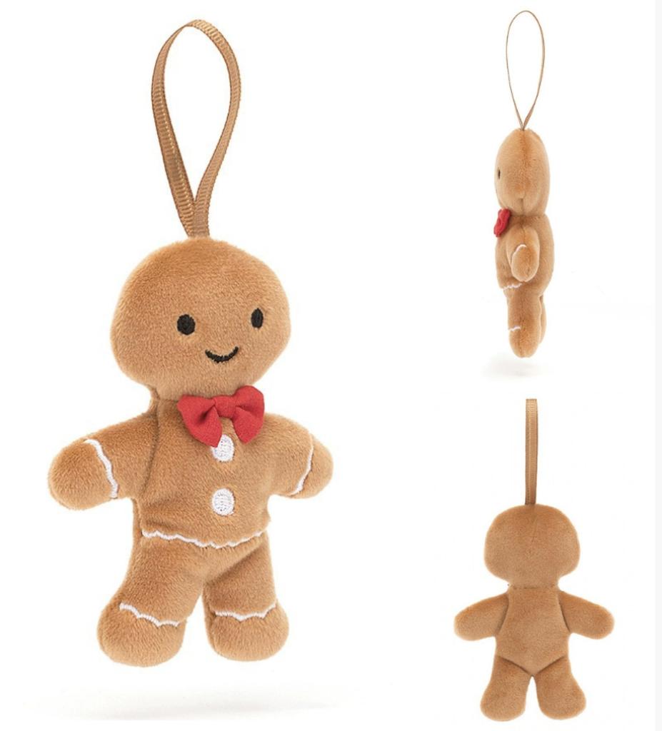 High Quality Christmas Gingerbread Man Pendant Plush Doll Car Key Chain Home Decor Toy for Kids Xmas Gift 10/20cm