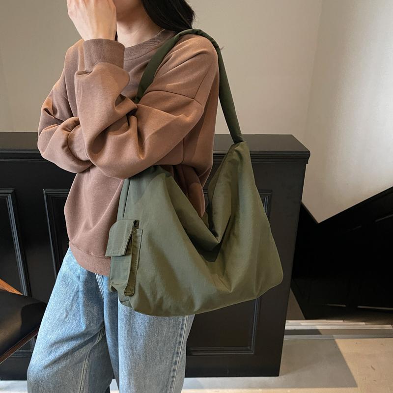 Velká nákupní taška Dámská jednobarevná taška přes rameno Crossbody taška