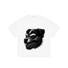 Black T Shirt with Dog Head Mechanical Design for Casual Wear
