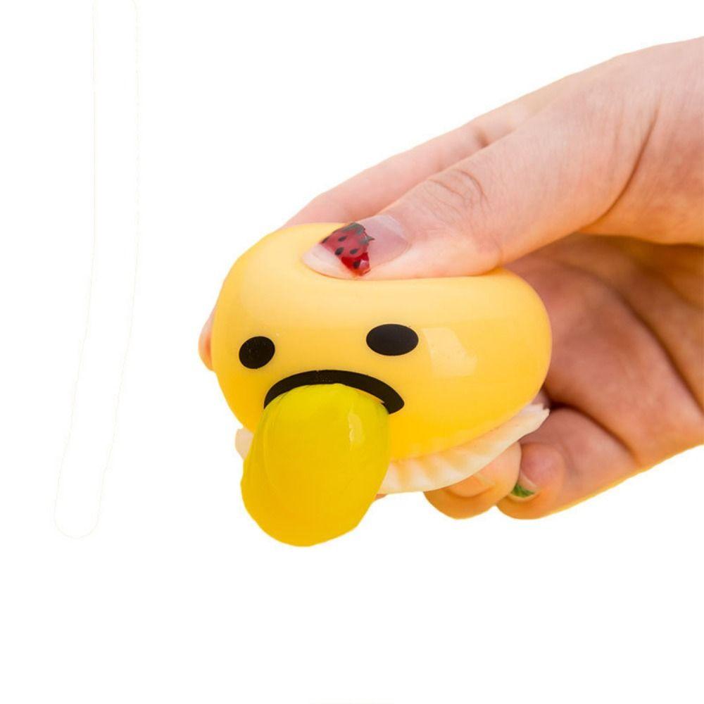 Tricky Vomiting Egg Yolk Squeezing Toy Fluid Vomiting Egg Yolk 3D Sensory Toy  Children