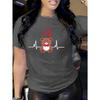 Teddy Bear Heartbeat Women's Tee - Cute Love Graphic, Casual Burgundy Top