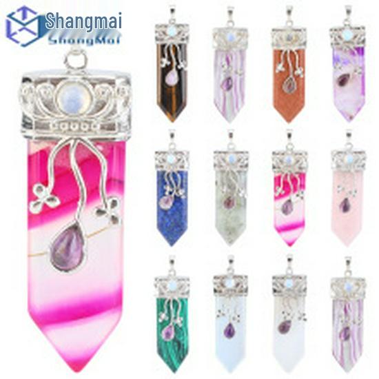 Natural Crystal Seven Chakra Colors Pendulum Pendant for Jewelry, Yoga, Handbags, Clothing, and Decor