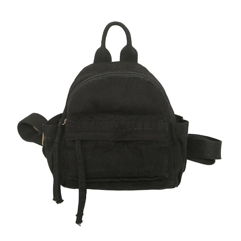 Mini Canvas Backpack Trendy Brand Niche Design Sense Small Backpack Women's Leisure Sports Cycling Bag Men's Mobile Phone Backpack
