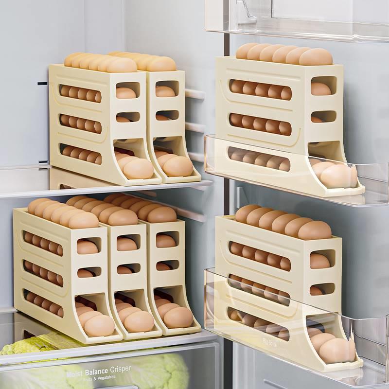 12 Stück Kühlschrank Eieraufbewahrungsbox Rollender Küchenbehälter Eier Rollständer Großes Volumen Kühlschrank Eierorganisator Halter