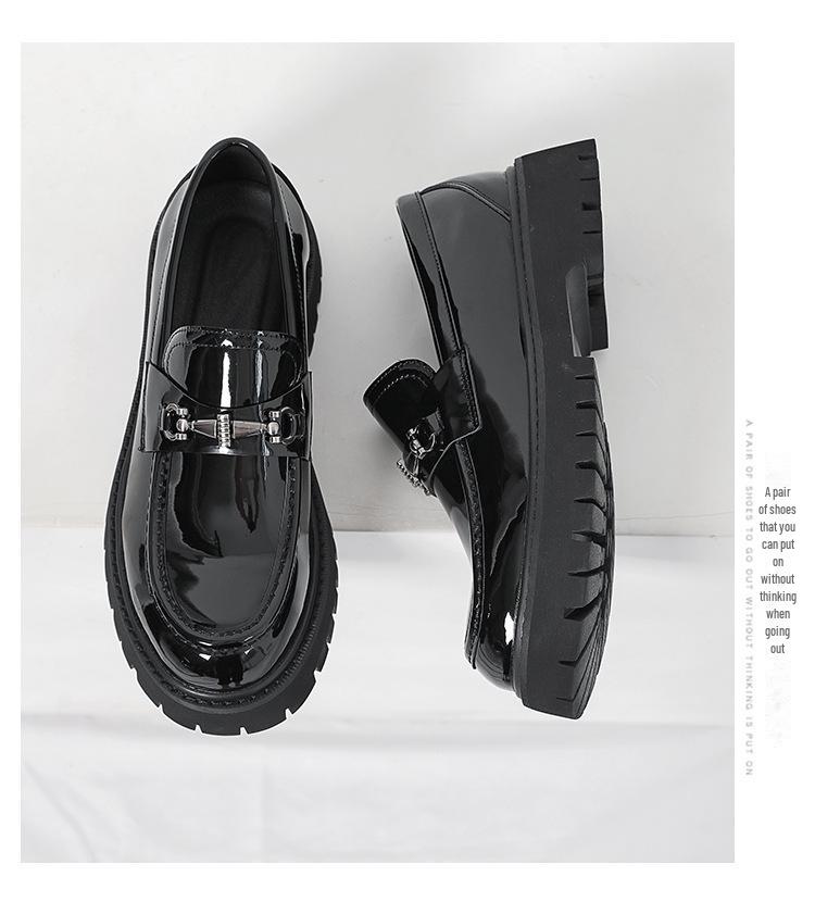 2024 Men's Large Size Heightening Leather Loafers - Youth Big Toe, Thick Sole