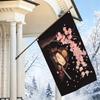 2D Flat - 2D Flat - 1pc 2D Flat, Decorative Flag, Japanese Cherry Blossom Under Samurai Resting Pattern Flag, Single-Sided Printed Art Canvas, Home Wa