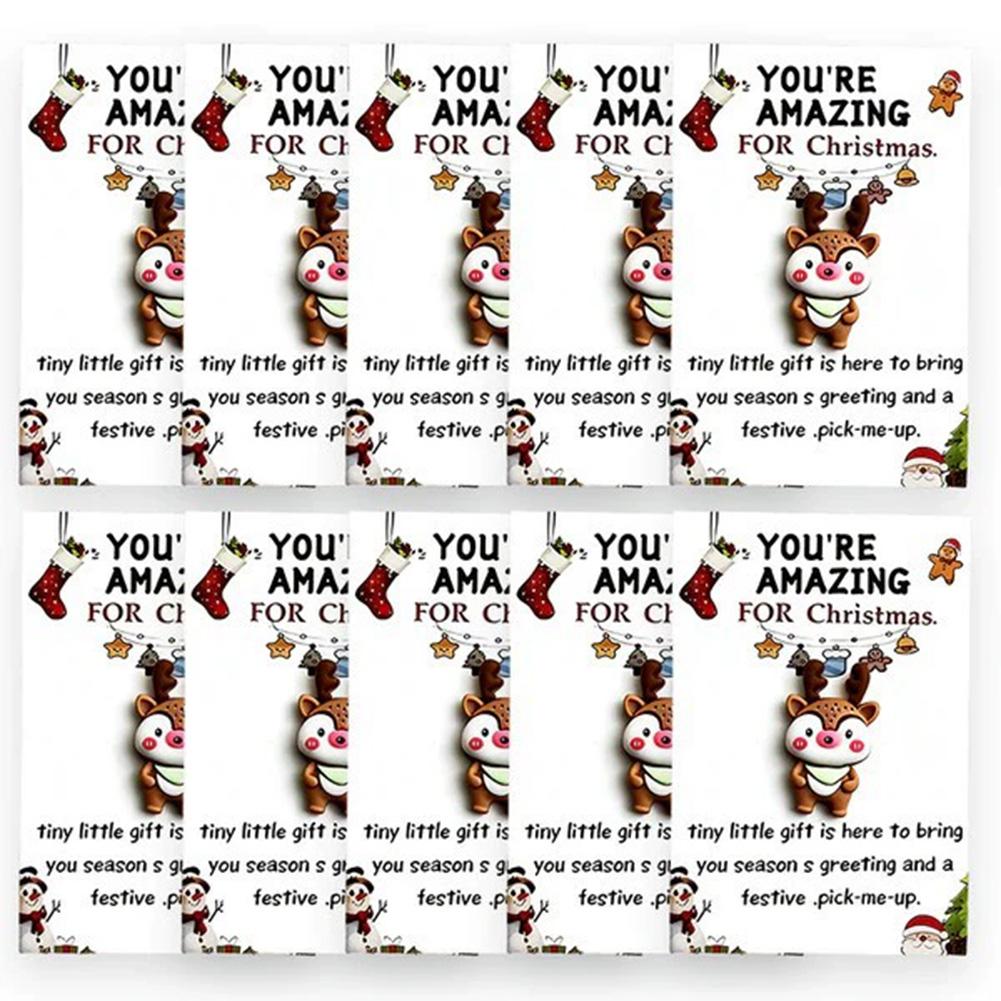 10 Christmas Mini Pocket Hug Cards Great for gifts for friends, emotional support, Christmas gifts, party favors,Christmas Min