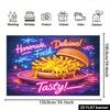 2D Homemade Fresh Burger Tapestry, Delicious Food Store Wall Decor for Cafe