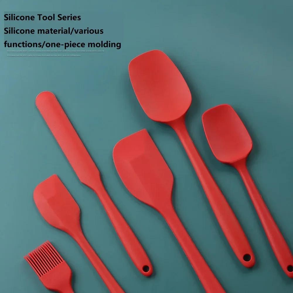 Silicone Spatula Set Food Grade Nonstick Heat Resistant Spatula Rotary Knife for Cooking Baking Stirring Baking Tools