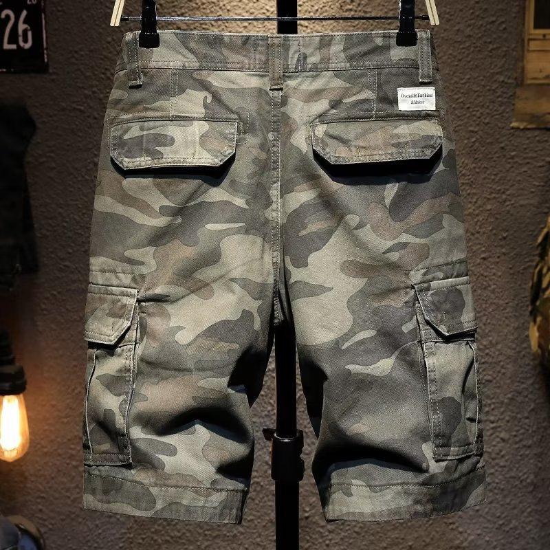 Σορτς εργασίας Camouflage για Ανδρικά Καλοκαιρινή Φαρδιά Εφαρμογή Casual Multi Pocket Sports Fitness Capris