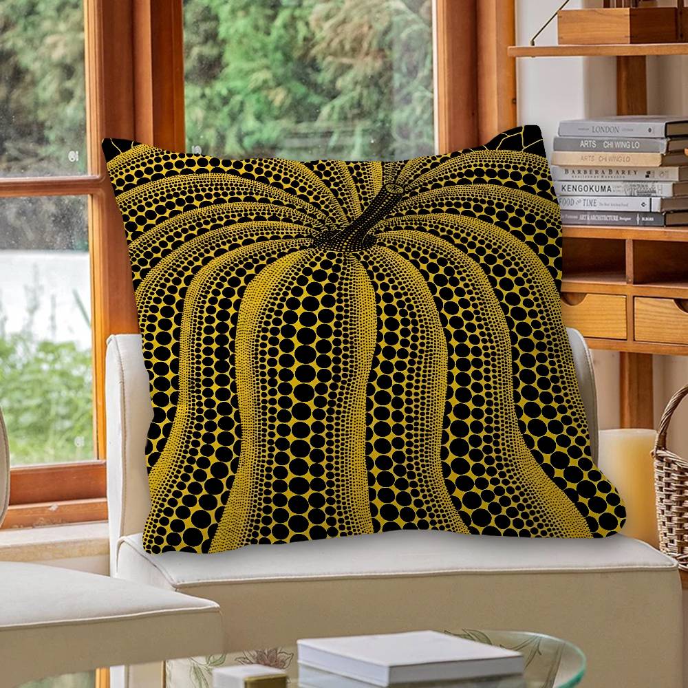 K-Kusama Y-Yayoi Art Cushion Cover Polyester Sofa Cushions Decorative Throw Pillows Home Decoration Pillowcover
