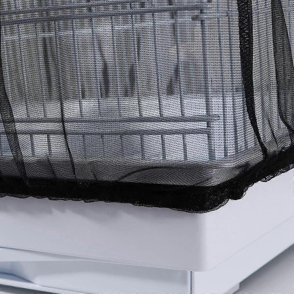 Bird Cage Protective Net, Bird Cage Net, Nylon Cage Cover Elastic Mesh Airy Bird Cage Protective Cover Anti-Dust Seed Catcher Pet Product Size L