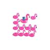 Set mit 12 aufblasbaren Getränkehaltern, einzigartig gestaltete rosa Flamingos Getränkehalter für Poolpartys, langlebig und robust,