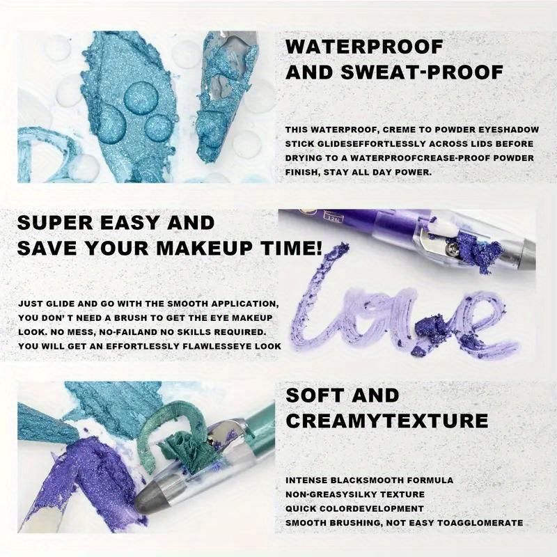 Caneta iluminadora de diamante perolado rosado com apontador de lápis, caneta delineadora de sombra brilhante, caneta delineadora com brilho suave