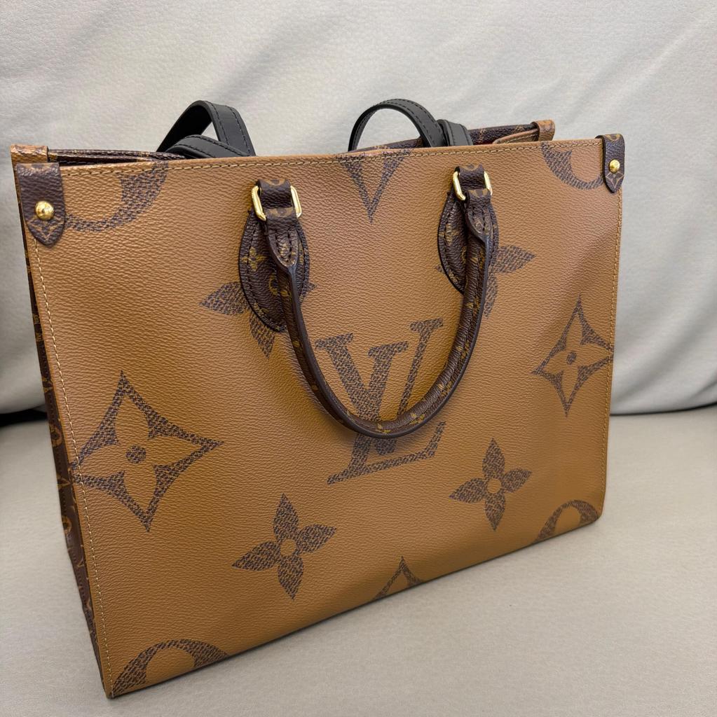 [Pre-Owned] Louis Vuitton Onthego MM 'Brown Giant Monogram/Brown Monogram Reverse Canvas' - Very Good #8PEVEW