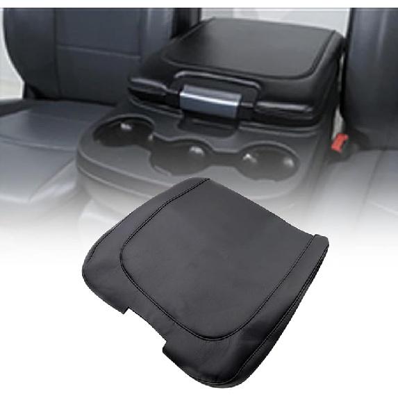 NLQR Leather Center Console Cover Armrest Jump Seat Cover Gray Compatible With Dodge Ram 2013 2014 2015 2016 2017 2018