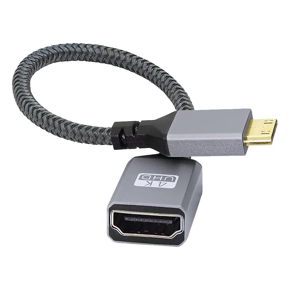Compact 20CM Mini HDMI Compatible Cable Adapter with 90 Degree Design Supporting 4K UHD Video Output for Easy Connection