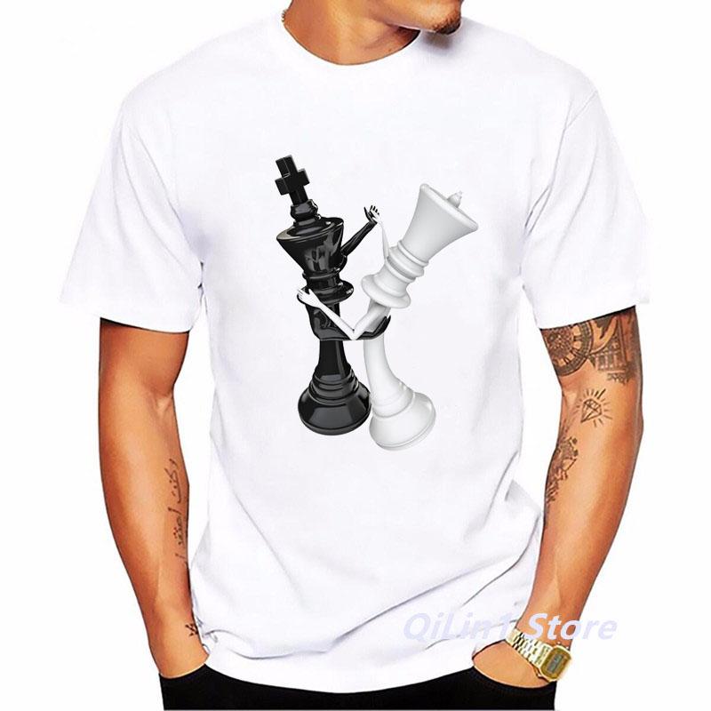 If You Lose The Queen You Might As Well Lose The Game Chess Print Funny T Shirts Men Summer Top White TShirt Graphic T Shirts