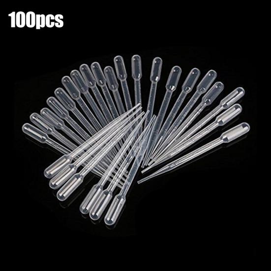 100Pcs 3ml Disposable Plastic Liquid Dropper Transfer Graduated Pipette Tool