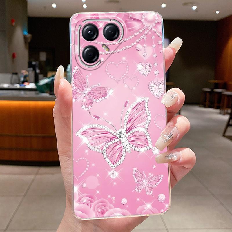 For Tecno Pova 7 Pro LJ8 Cases Pova7 Ultra LJ9 Neo LJ6 LJ7 Funda Flower Butterfly Phone Cover Soft Silicone Transparent TPU Case