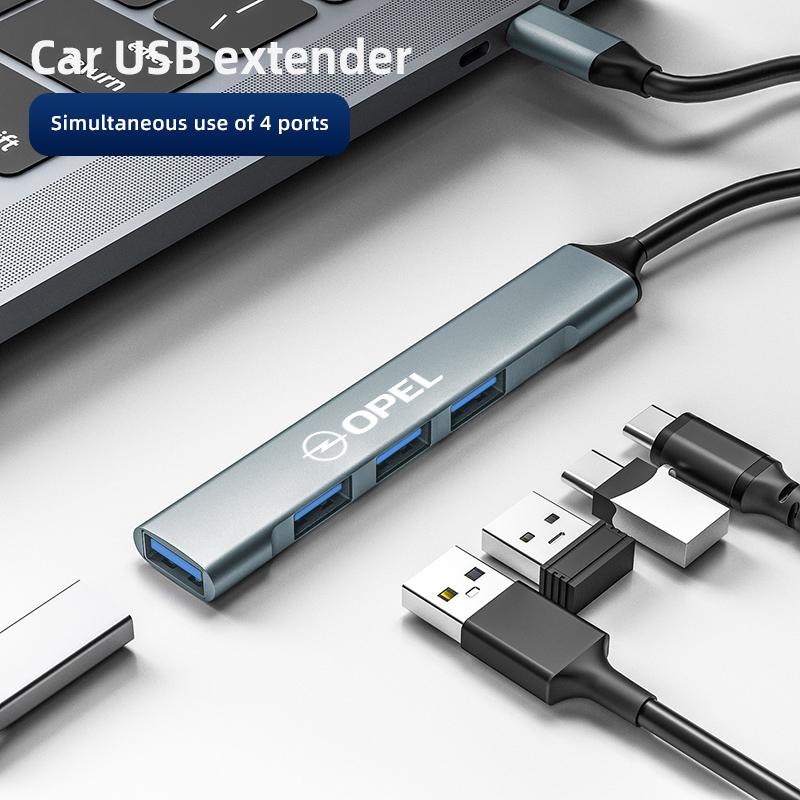 Car 4 Port USB HUB High Speed Type C Multi Splitter Adapter Accessories For Opel Corsa Astra Insignia Vectra Zafira Meriva Mokka