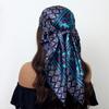 Fashion Square Silk Scarf Women Headband 90*90cm Print Neck Scarfs Office Hair Band Hand Kerchief Female Bandana Headwear