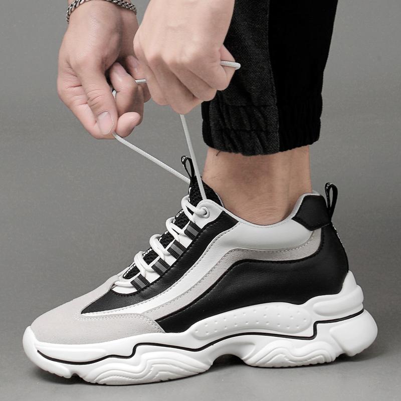 Módní pánské kožené tenisky Boty s výtahem Skryté 8CM 10CM Výškové boty Pro muže Ležérní sportovní Zvyšující muži Výškové boty