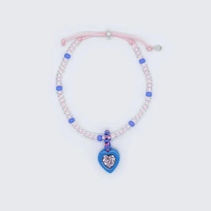 Bonbo Heart Stone Color Bead Knot Bracelet