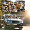 Platform Rottweiler Black Dog Print Car Front Glass Sunscreen Sunshade
