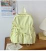Schoolbag Niche Design Pleated Backpack Women Travel Lightweight Cute Bow Schoolbag Junior High School Girls College Student Backpack