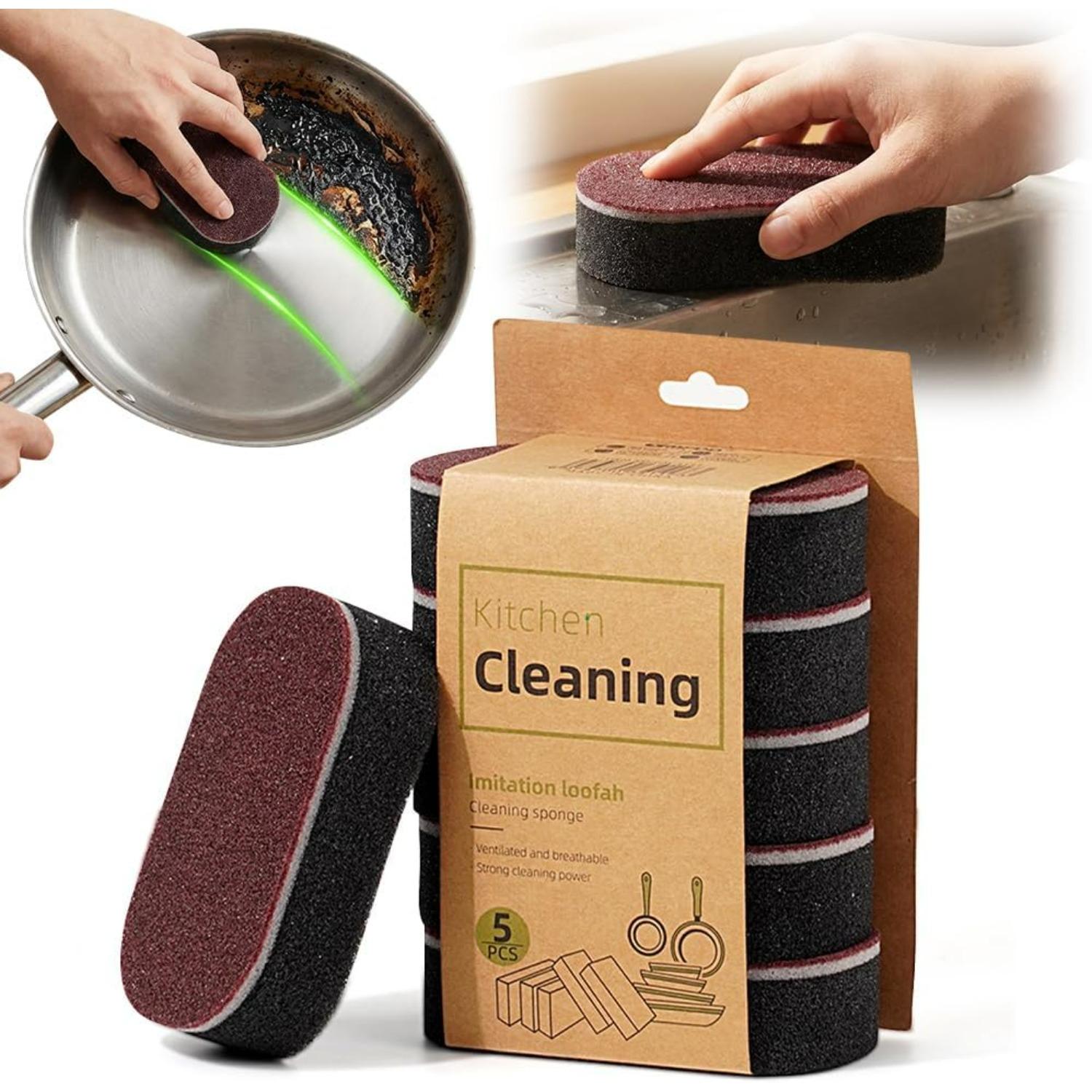 Cleaning Eraser,Heavy-Duty Melamine Sponge Foam Pads,Multi-Functional Household Cleaning Kitchen Dish Sponge for Furniture,Bathroom,Bathtub,Sink,Floor 5-Pack