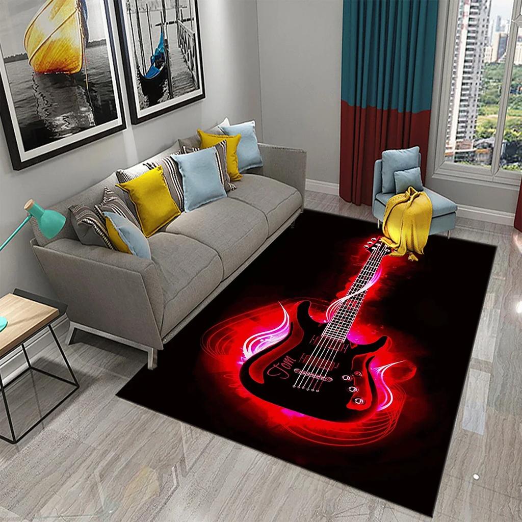 3D Music Carpet Music Instrument Rug for Living Room Bedroom Area Rug Decorative Floor Rugs Carpet Bathroom Non-slip Mat Carpet