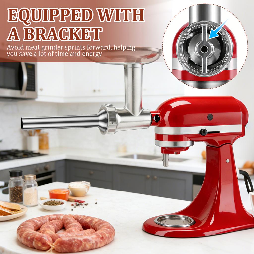 3Pcs Sausage Stuffer Tube Stainless Steel Sausage Filling Funnel with Retainer Ring Homemade Sausage Maker Tube for Meat Grinder