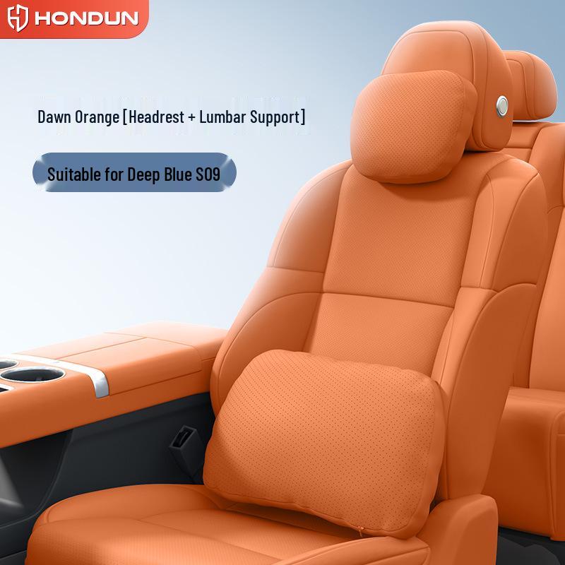 Deep Blue S09 Headrest and Lumbar Support Set - Essential Car Interior Accessories