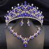 3 Pcs Wedding Crown Bridal Jewelry Sets for Women AB Tiaras and necklace earrings Prom Birthday Bride Tiaras and Crowns Set