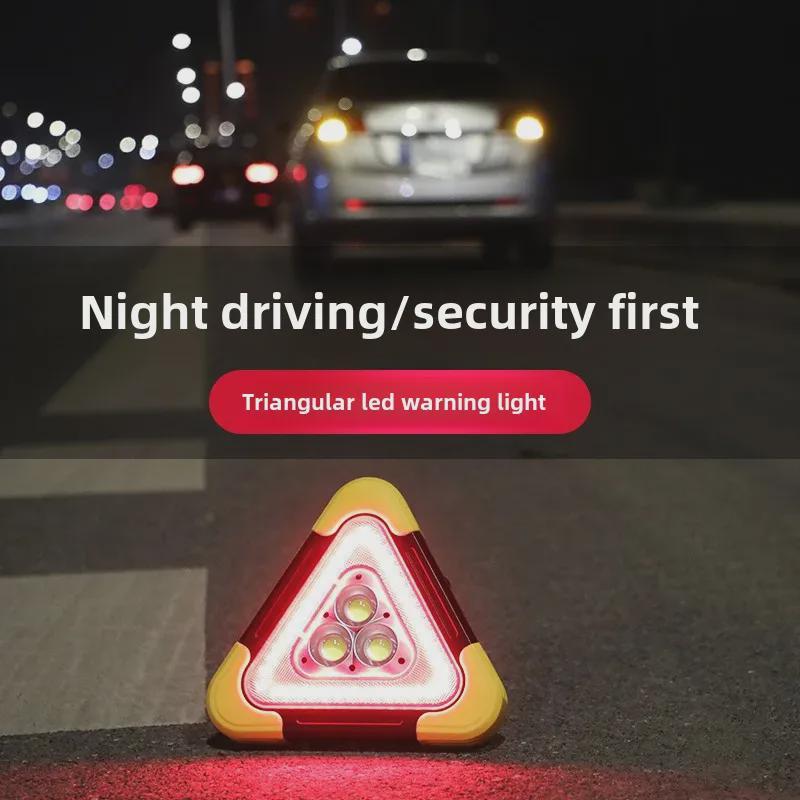 Solar-Powered LED Tripod Emergency Warning Light for Cars
