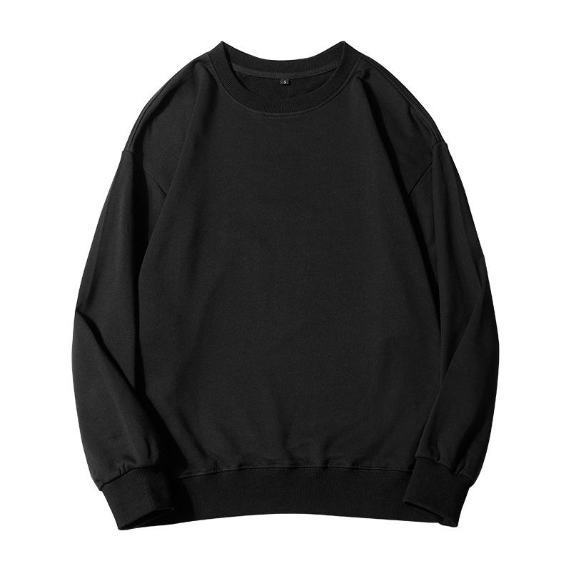 Осенне-зимняя модная абсолютно новая толстовка мужская однотонная с круглым вырезом — фото 4