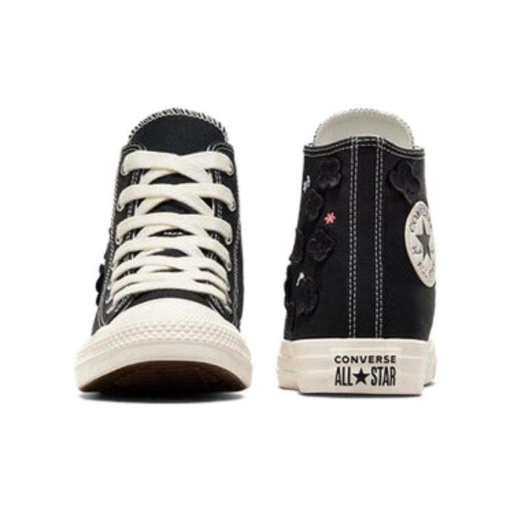 Converse Chuck Taylor All Star High 3D Blomster Dame Sneakers Svart Egret Lilla A09101C
