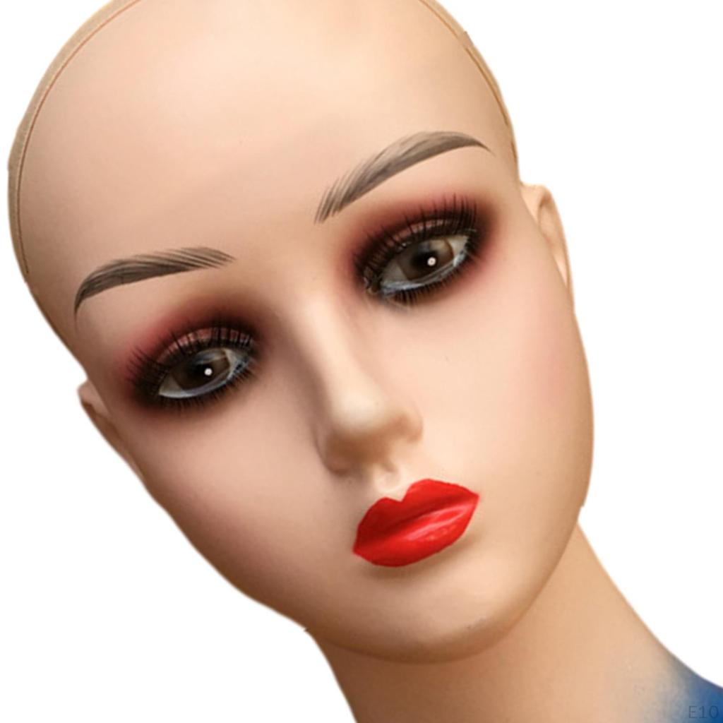 Testa di Manichino Calva Femminile Manichino Supporti per Parrucche Liscio Multiuso Modello Espositore Portaoggetti