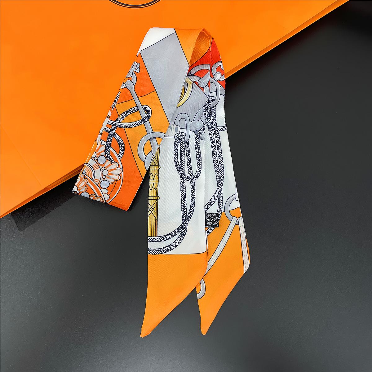 

Women Scarf 2024 New Brand Design Luxury Twill Silk Scarf Fashion Headband Foulard Skinny Hair Bag Scarves Neckerchief