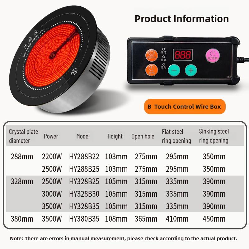 Ресторан Хот-пот Коммерческая Электрическая Керамическая Плита Встраиваемая Линейное Управление Высокомощный Хот-пот Барбекю Электрическая Плита Type 1