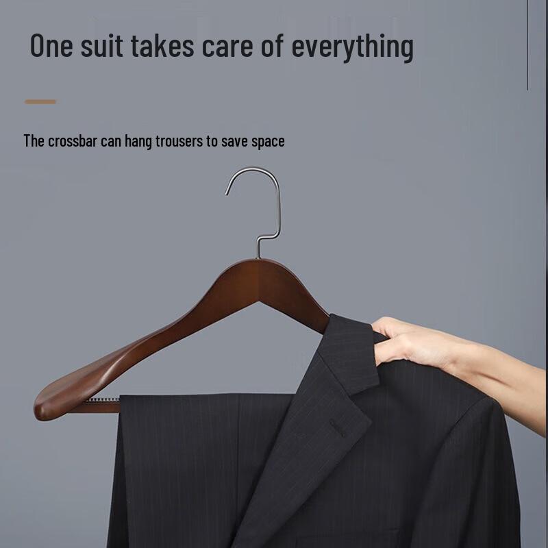 Solid Wood Wide Shoulder Suit and Coat Hanger