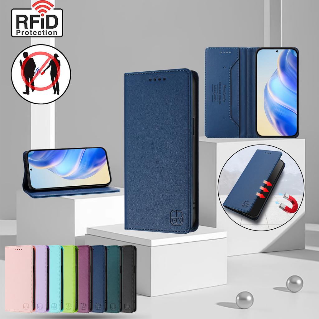 Luxury Leather Case For Samsung Galaxy A56 A26 A36 A16 A06 A51 A71 A50 A55 A40 RFID Blocking Card Slot Magnetic Attraction Stand Shockproof Flip Cover