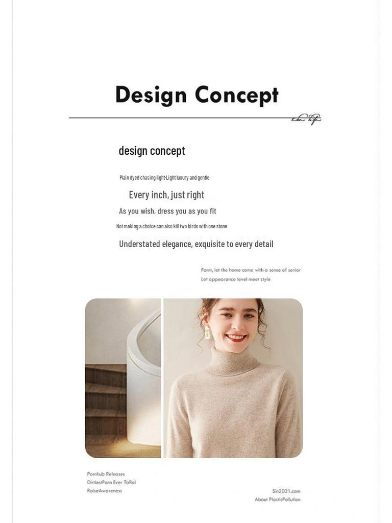 Autumn & Winter Women's Soft Cashmere High Neck Slimming Knitted Sweater