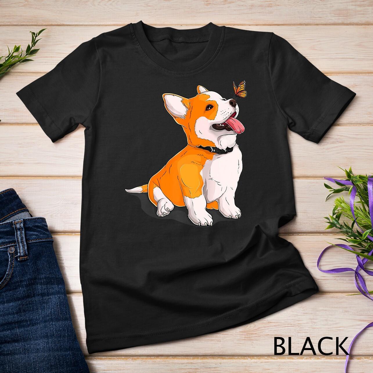 Funny Corgi Dog Lover Owner Unisex T-Shirt Mens Womens Tees Top S