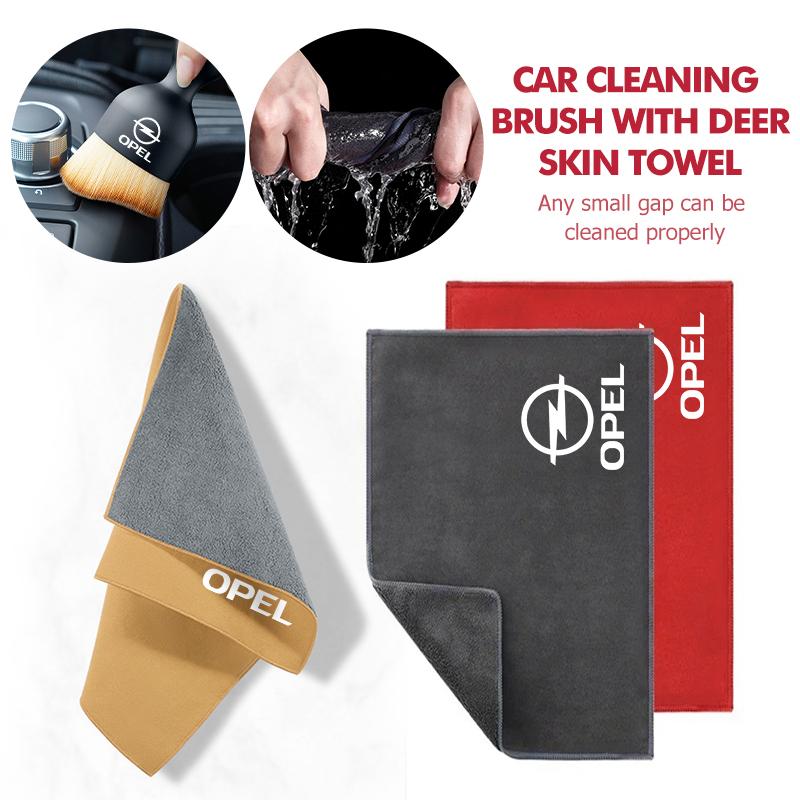 AAAYQ1 Car Cleaning Brush Wash Microfiber Towel Gap Dust Remove Tool For Opel Corsa Mokka Astra Cascada Adam Insignia Meriva Vectra